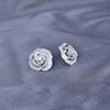Hollow Rose Camellia Stud Earrings For Women Genuine 925 Sterling Silver Join Patry Aros Mujer Oreja Orecchini Earrings Box Girl