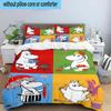 white hippo Fishing Adventure 3pcs Bedding,Including 1pc Duvet Cover And 2pcs Pillowcases Perfect for Christmas,Ideal for Bedroom, Dormitory