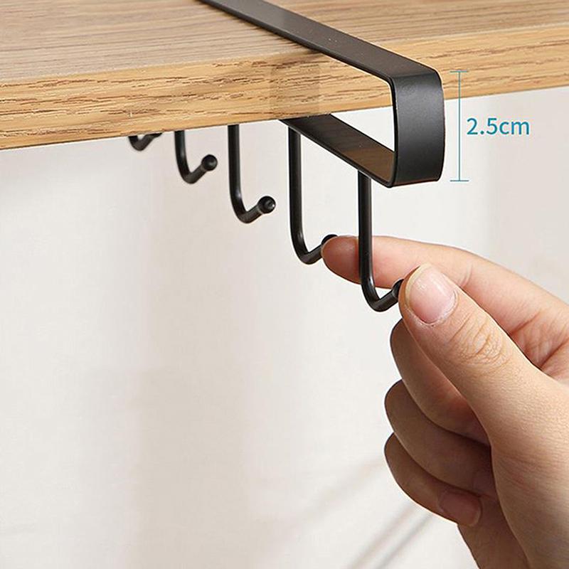 Железный 6 крючков для хранения вещей, шкаф для одежды, ПП, нижние полки, кружки, вешалка для ванной, кухни, держатели для подвесных стоек