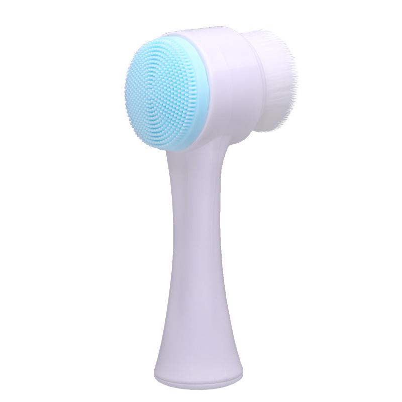 Double-layer silicone facial cleansing brush - facial massage brush. Suitable for exfoliation, for use in the bathroom