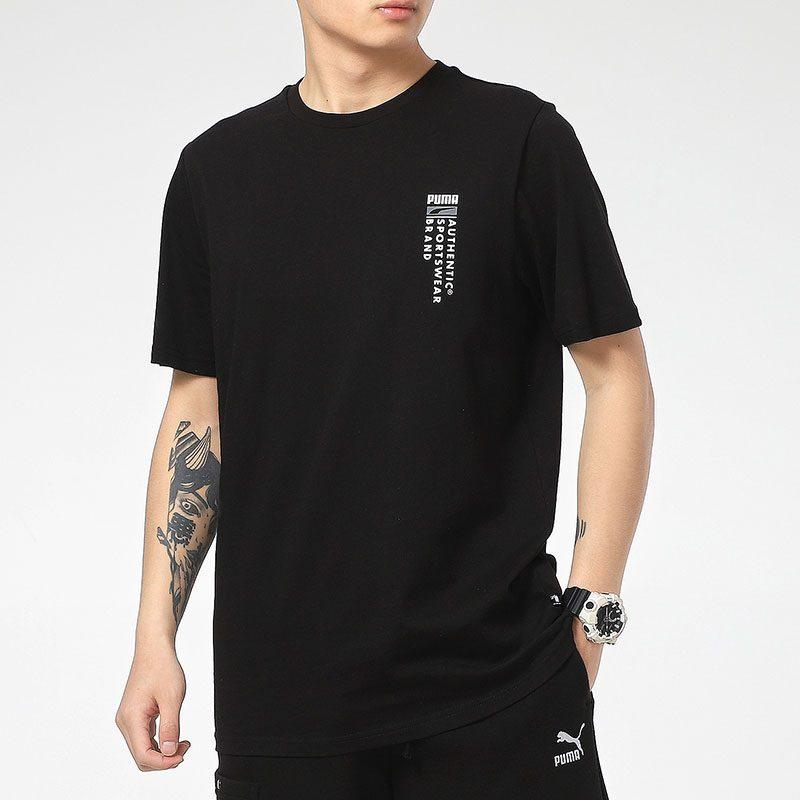 Puma Футболки Мужские Черные С Круглым Вырезом Умеренный Прямой Крой 855975-01