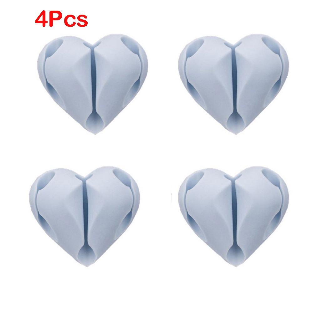 4Pcs Self-Adhesive USB Charging Cable Clips Silicone Cable Clips Holder Home Use