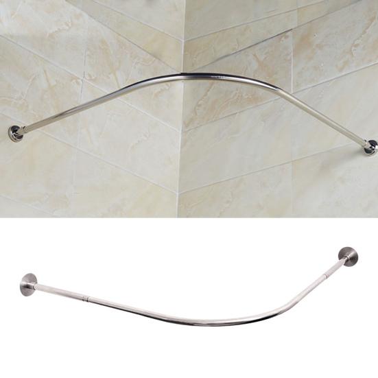 Yousheng L-образный карниз для занавески для душа из нержавеющей стали, телескопический регулируемый угловой штанга для ванной комнаты, ванна, черный карниз для душа, 90 градусов