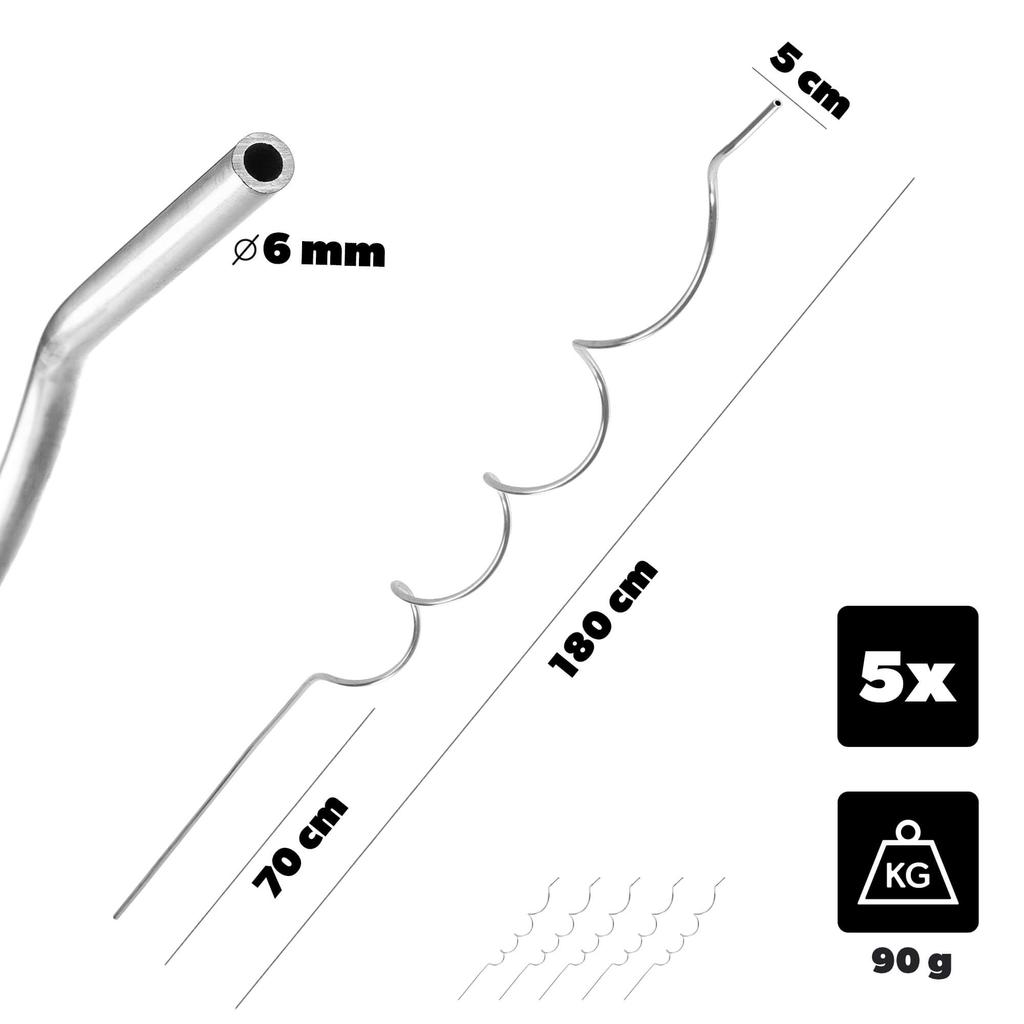 KADAX Aluminum Spiral Plant Pole 180cm 5pcs