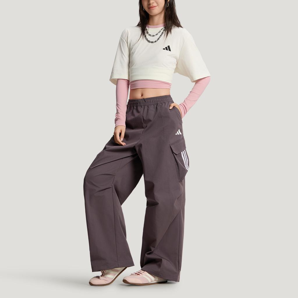 adidas Тканые Свободные Широкие Простые Прямые Спортивные Повседневные Брюки Женские штаны KW0683