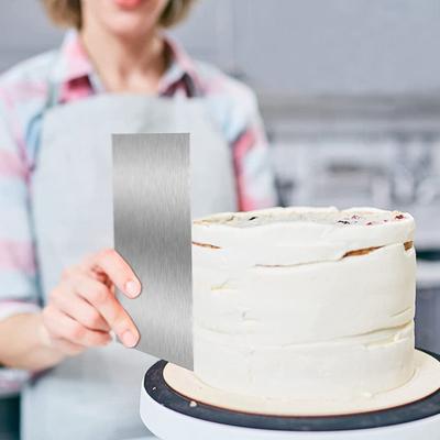 10-дюймовый скребок для торта из нержавеющей стали, шпатель для масла, разглаживающий металлический скребок для крема, легко чистящийся инструмент для торта, резак для кондитерских изделий для глазури мусса
