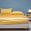 Real Silk Fitted Sheet Natural Mulberry Silk Fitted Sheet Mattress Cover Customized Size Silk Sheet Solid Color Fitted Sheet