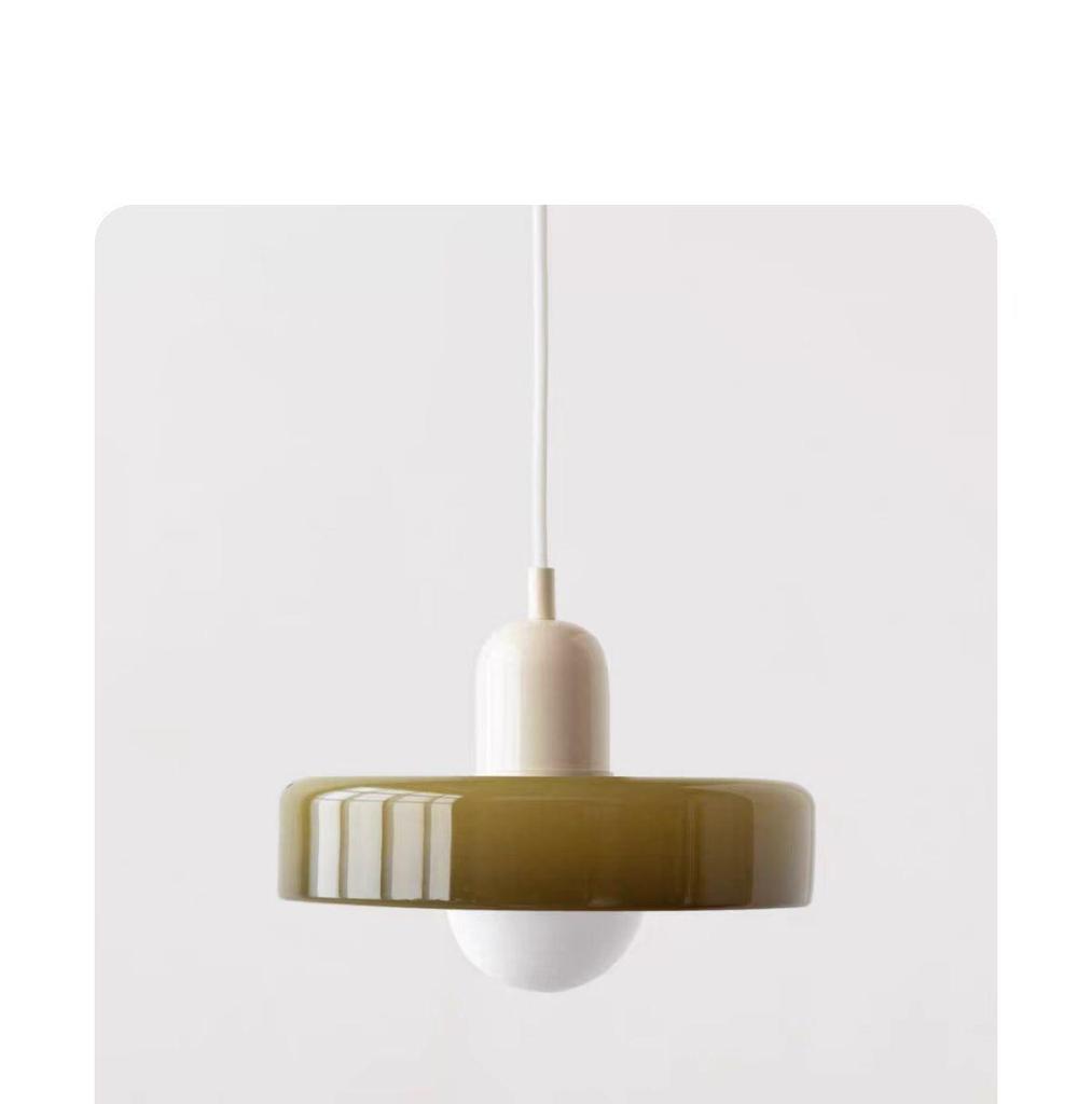 Скандинавская ретро цветная стеклянная люстра - Креативный одинарный плафон для украшения спальни, кабинета или барной стойки