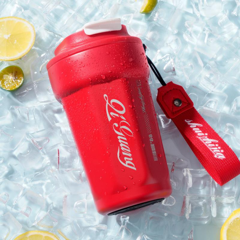 Thermos cup, student high-value accompanying cup, car double drink, straw water cup