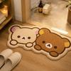 Rilakkuma Thickened Absorbent Plush Floor Mat Cartoon Bear Non Slip Door Rug Bedroom Bathroom Entrance Carpet Bedside Doormat