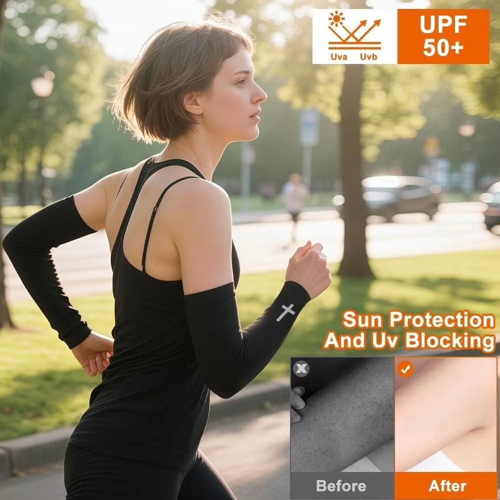 Elastic Fabric UV Protection Arm Covers Cooling Effect Cycling Cross Sleeves Baseball Volleyball