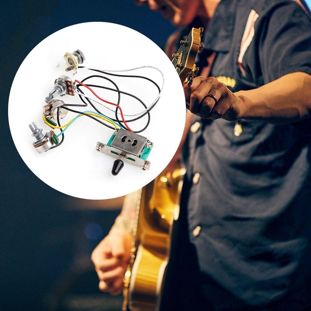 Electric Guitar Parts & Accessories 500k Pots Knobs DIY Electric Guitar Wiring Harness Prewired