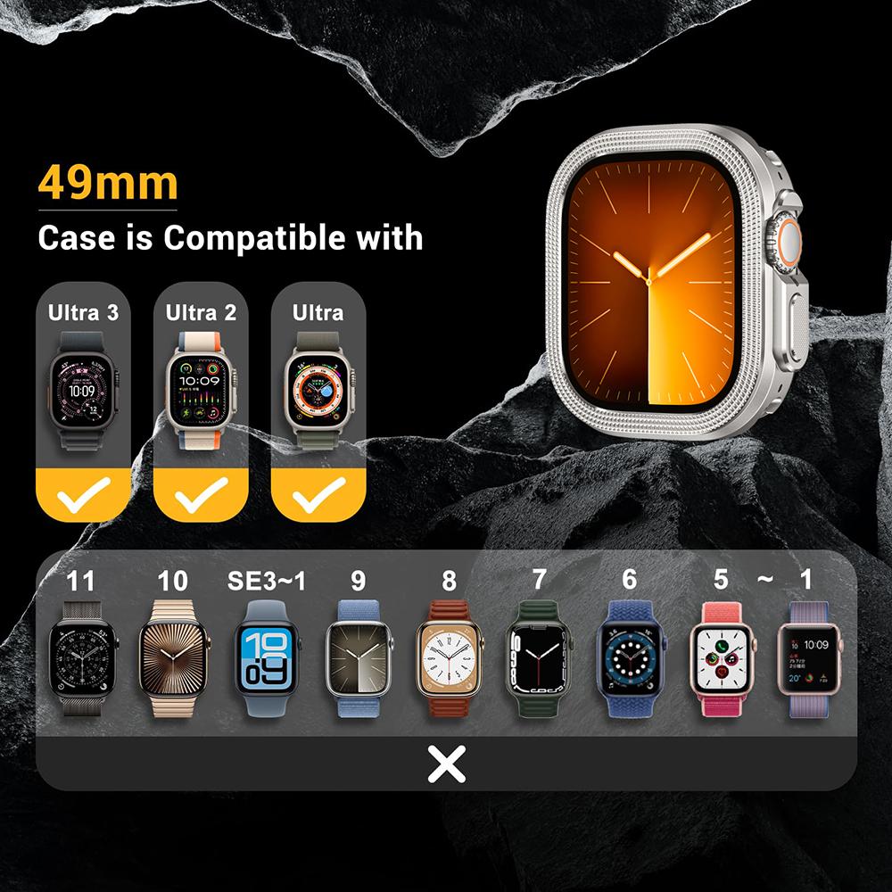 Роскошный сплавной корпус для Apple Watch Ultra 3 49 мм Чехол для Iwatch ULTRA 3 2 1 49 ММ Оболочка Жесткий Металлический Бампер Защитные Аксессуары