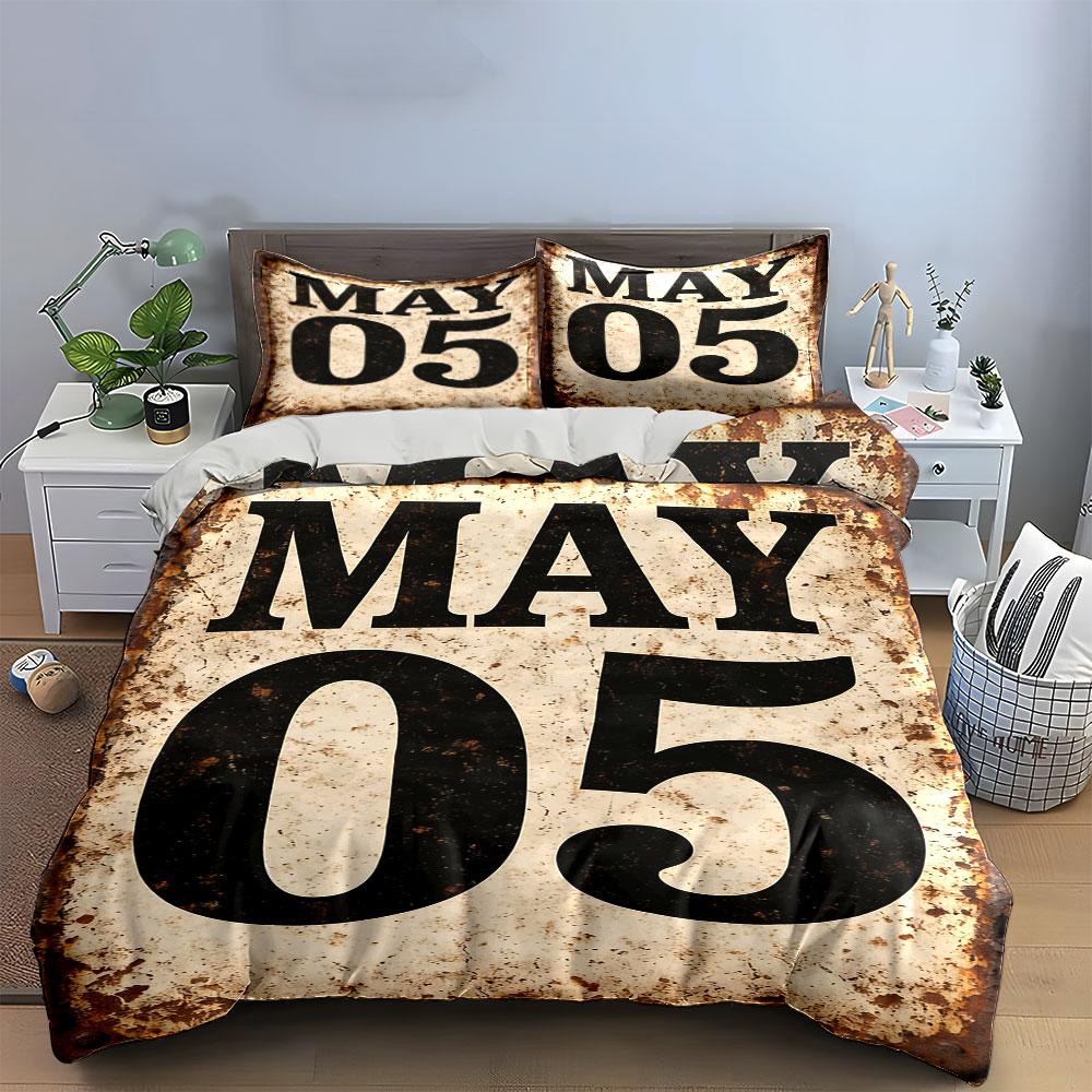 "May 05 text design." Bedding sets Duvet cover sets Duvet covers Pillowcases(1 * Duvet Cover 2 * Pillowcases, without duvet insert)