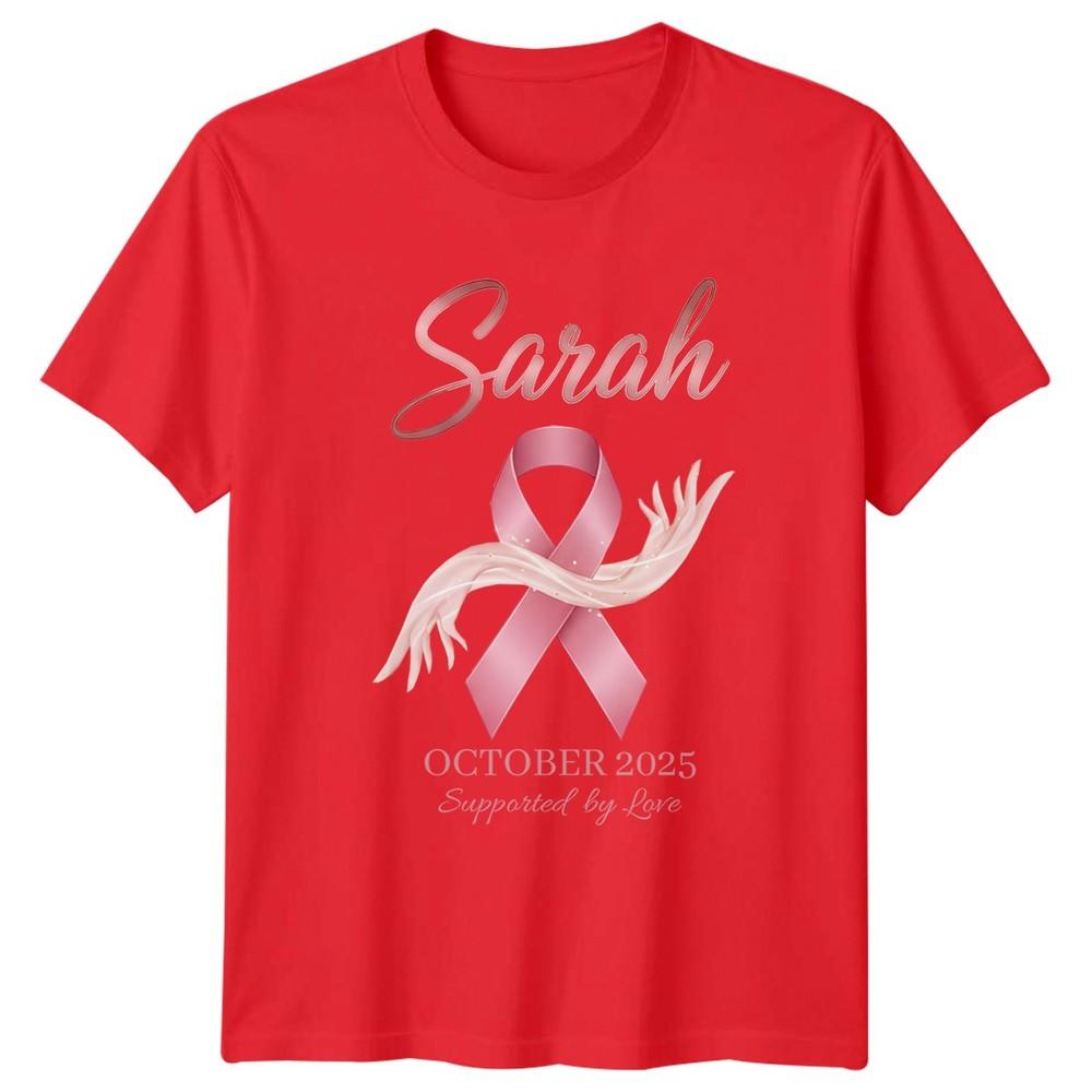 Sarah October 2025 Supported By Love Breast Cancer Awareness Unisexs Unisexs Tee