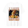 Смешной мем Я люблю чесночный хлеб Скелет Графическая футболка с принтом Женская повседневная футболка с коротким рукавом Летняя одежда с круглым вырезом