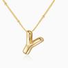 LT-12056 Stainless Steel 18K Gold Balloon Letter Necklace Silver Bubbles 26 English Alphabet Pendants Jewelry