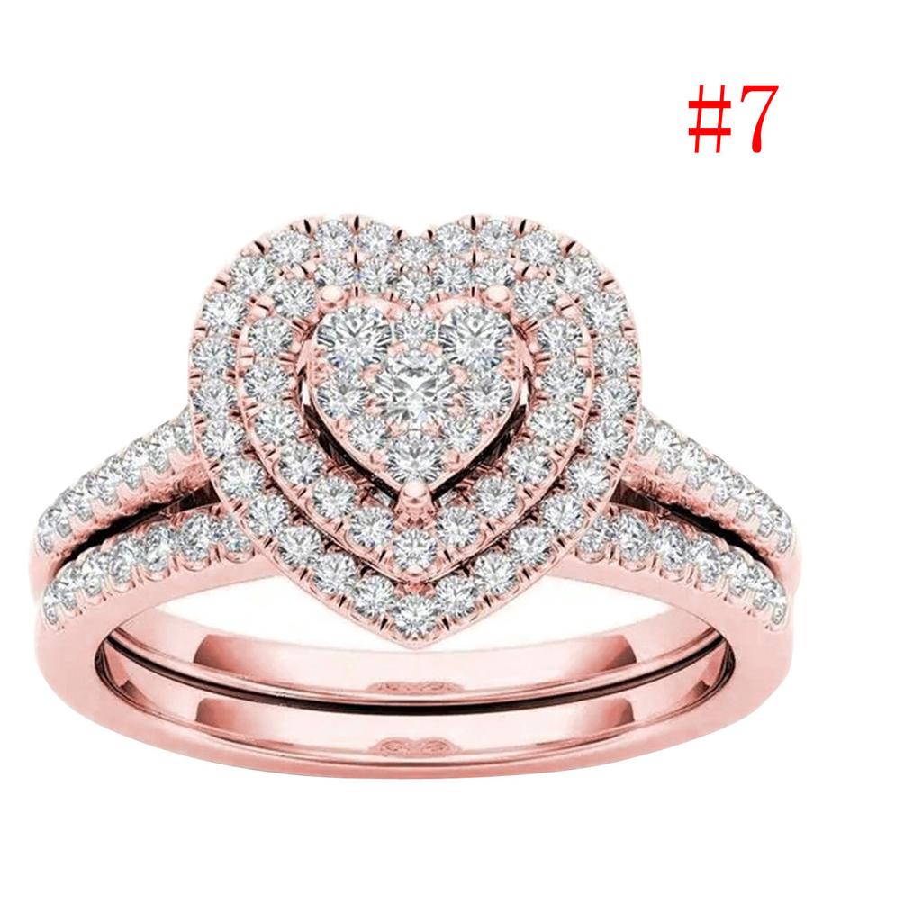 Heart-shaped Ring Women Index Finger Ring Fashion Couple Ring Set Jewelry Gift