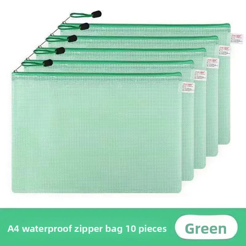 10PCS Zipper Mesh Bags A4/A5 Plastic Zipper Bags For Organizing Zipper Mesh Bags Waterproof Clear Travel Bags Office Supplies Document