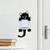 5 шт. Милая наклейка на выключатель с кошкой, Маленький черный кот, Наклейки-декали на выключатель с животными, Съемное DIY Настенное искусство, Настенная роспись для детской комнаты