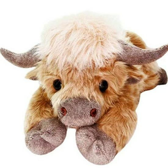 Scottish Highland Cow Sound Plush Doll with Long Hair