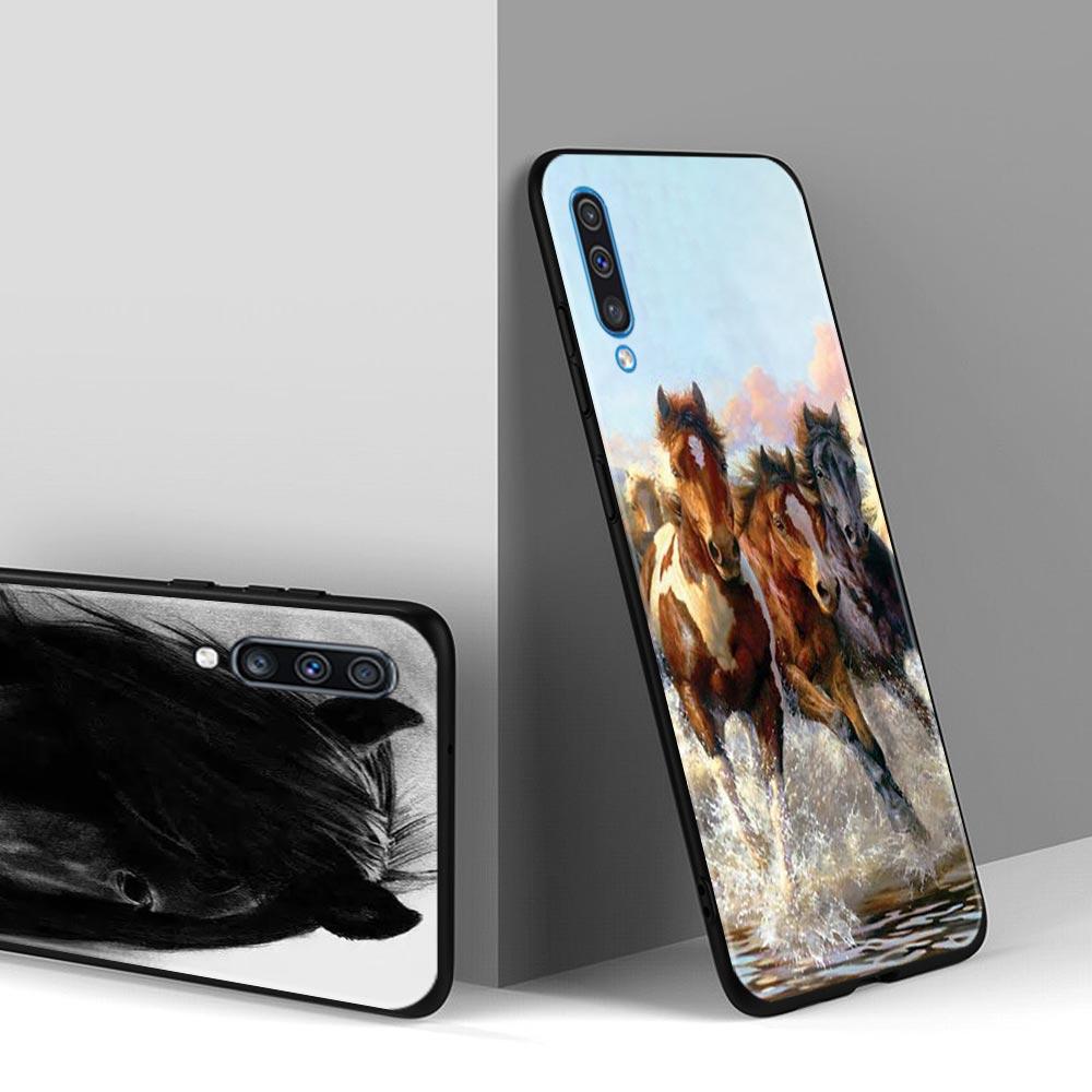 Силиконовый чехол для телефона Samsung Galaxy A50 A70 A10 A20e A30 A40 A20s A10s A10e A80 A90 A60 A30s, чехол с изображением бегущих лошадей