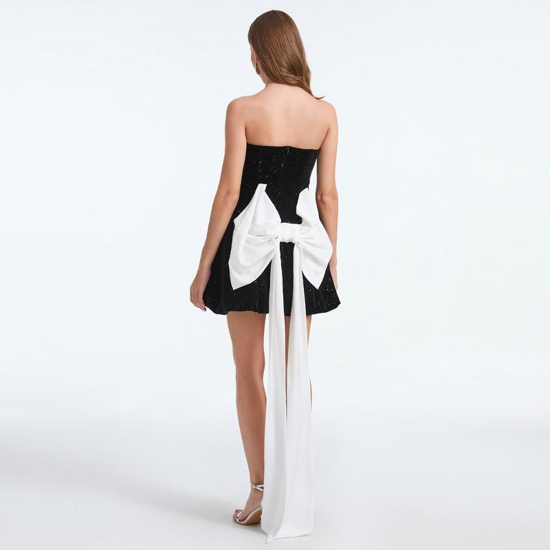 Летние женские сексуальные без бретелек с открытой спиной, украшенные бисером, бархатные, облегающие, мини, короткие, вечерние, бальные платья