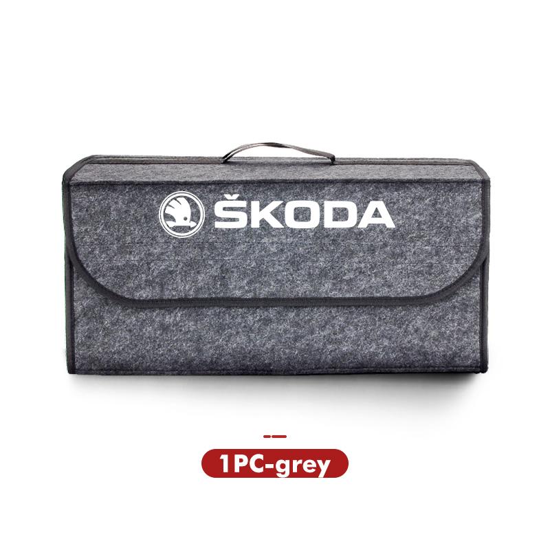 VIJT4 Car Trunk Organizer Storage Box Stowing Tidying Container Bag For Skoda Fabia Kamiq Superb Scala Enyaq-iV MK3 VisionS Yeti