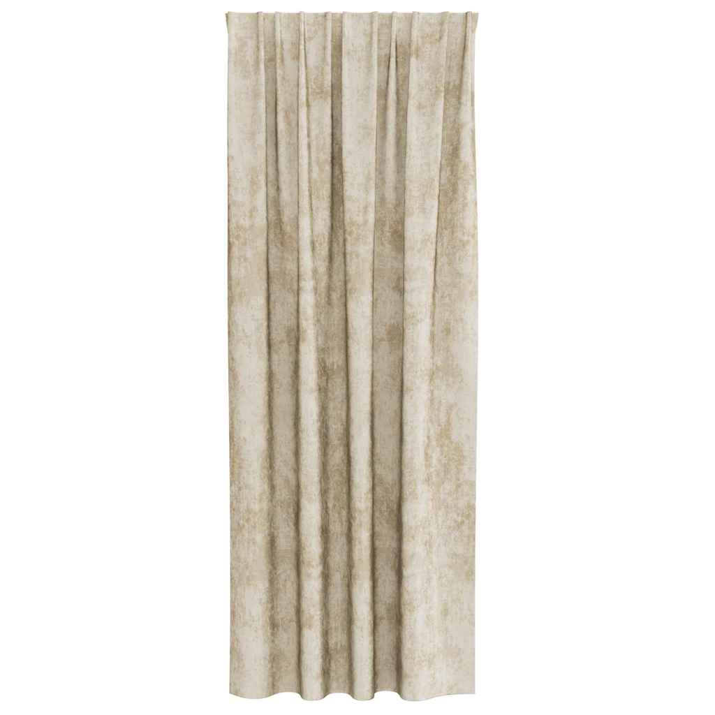 Velvet Curtains with Curtains 2 pcs Cream 225 x 140 cm Velvet
