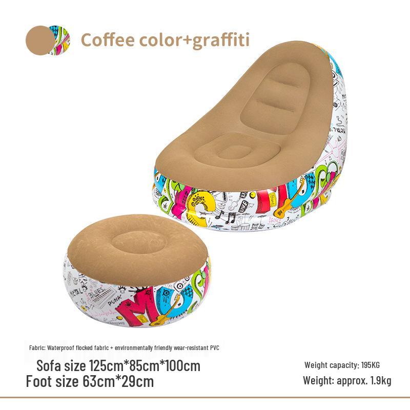 Портативное надувное кресло-диван - Утолщенное флокирование для кемпинга, отдыха или использования в спальне