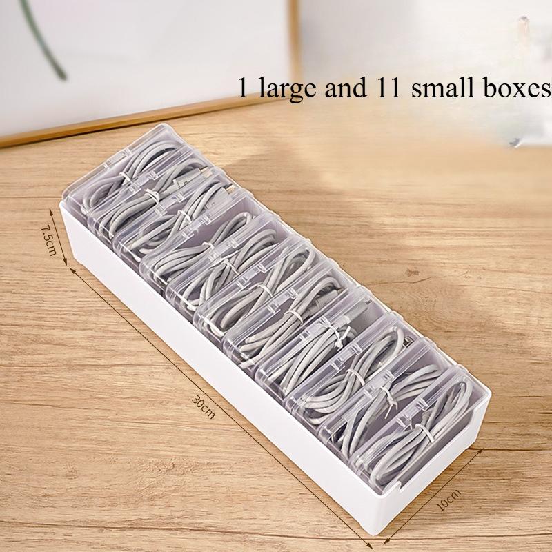1 Set Data Cable Storage Box Home Phone Charger Separate Storage Box Desktop Cable Organizer Multifunctional Storage Organizer