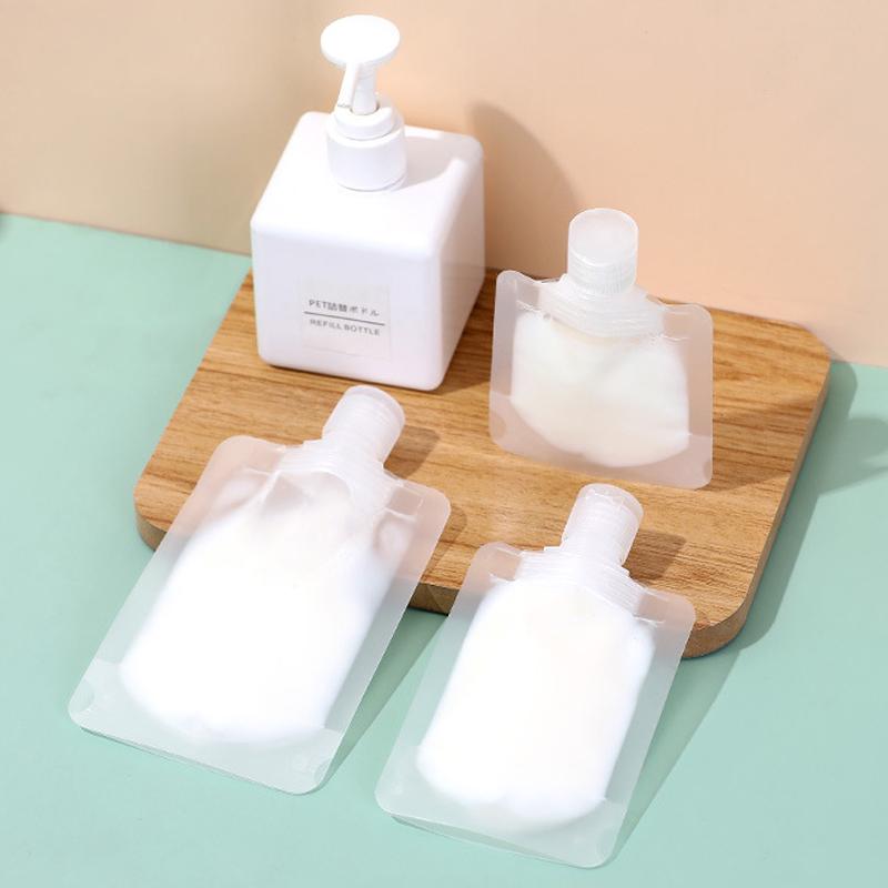 3/5pcs 30/50/100ml Clamshell Packaging Bag Stand Up Spout Pouch Plastic Hand Sanitizer Lotion Shampoo Makeup Fluid Bottle Travel