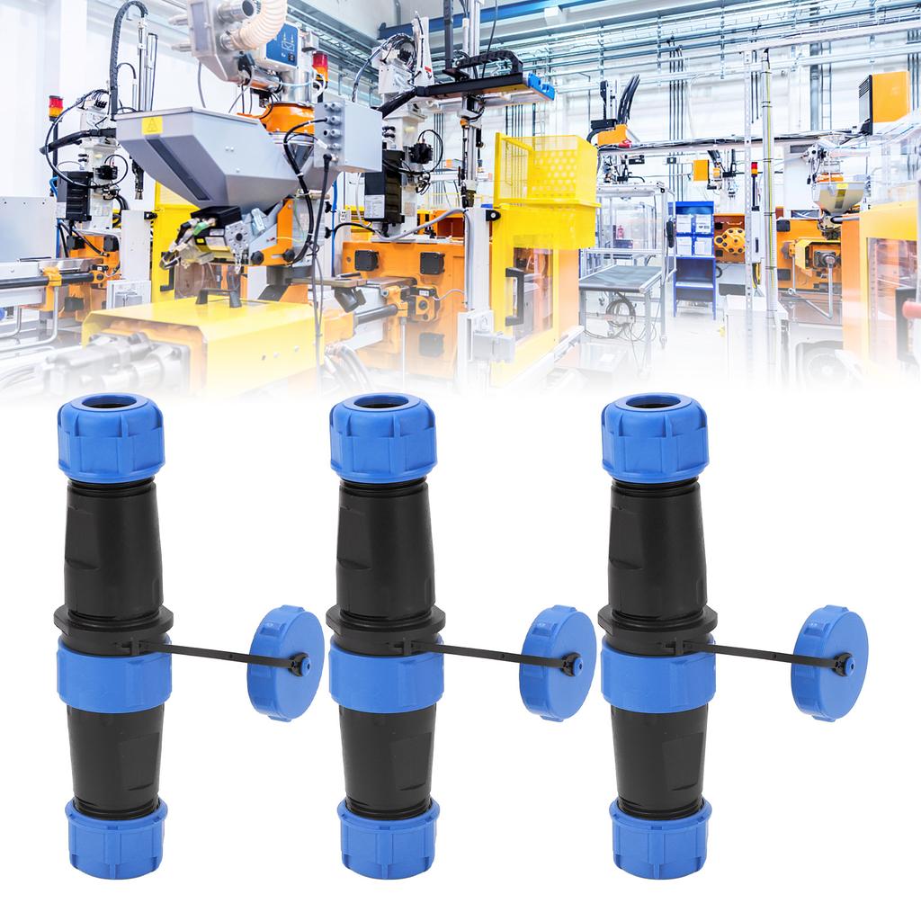 3PCS Industrial Electrical Power Cable Connector 2Pin IP68 Waterproof Aviation Bulkhead Connector AC