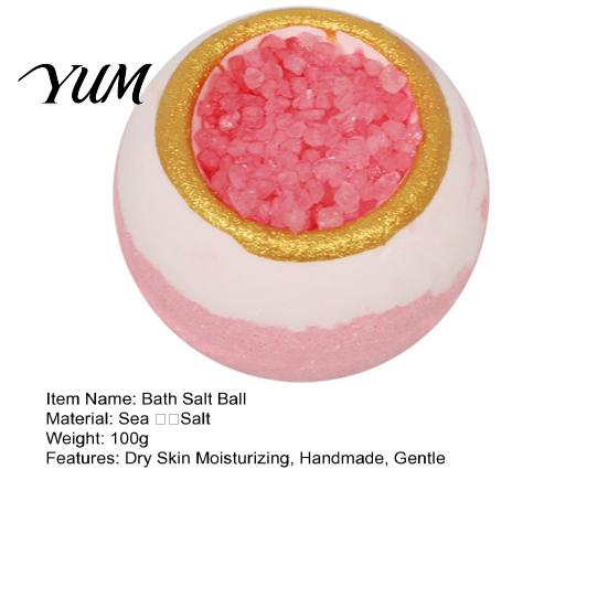 Bathing Accessories 100G Handmade Sea Salt Bath Bombs, Natural Plants Extract Essential Oils Fizzies Ball Ball, Dry Skin Moisturizing Shower for Women