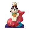 Decor Corporation Concombre Maneki-neko Riding a Sea Bream Size Approx. W6 D3.4 H7.7 ZCB-86112