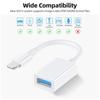 FONKEN Адаптер OTG для кабеля Lightning to USB 3.0 для передачи данных, устройства чтения карт памяти для iPhone, iPad, преобразователя разъемов