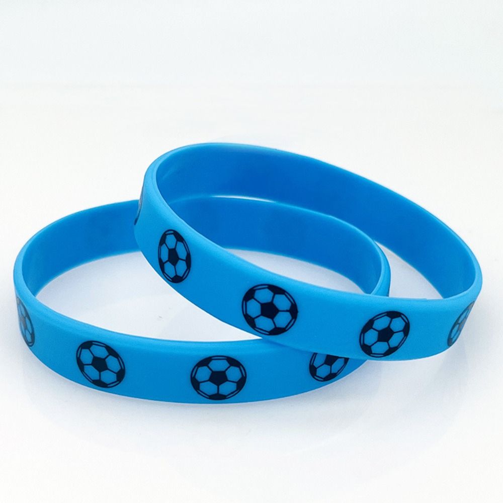 2 шт., силиконовые браслеты с принтом для спорта и футбола, сувенирные спортивные тематические браслеты, украшения для улицы