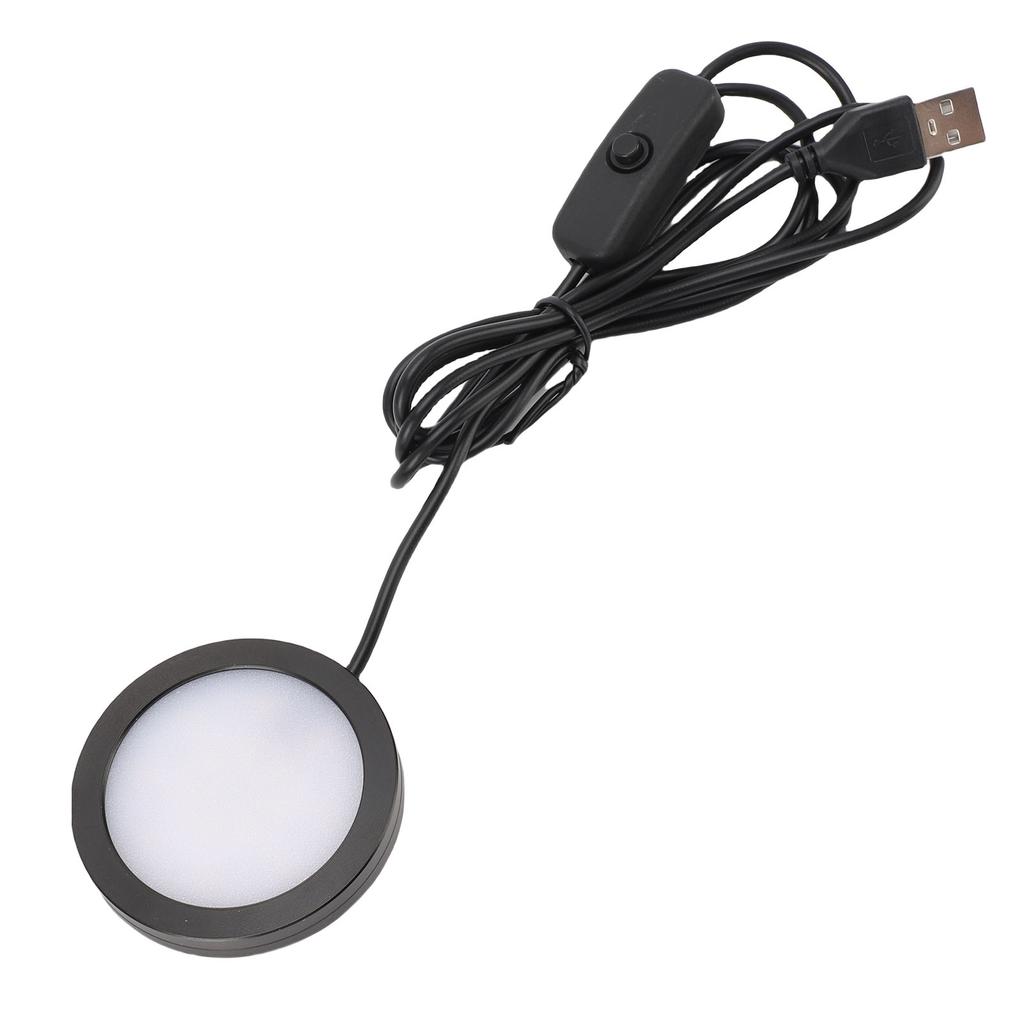 LED Round Light Ultra Thin Aluminum Casing Under Counter Lighting with 1.5m Cable for Ceiling Bedroom Kitchen USB Plug