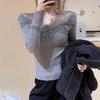 Женский осенне-зимний сексуальный топ с кружевной отделкой и низким вырезом