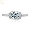 100% 925 Sterling Silver 3EX VVS1 D Color Round Cut 6.5 MM 1CT Real Moissanite Diamonds Ring for Women Wedding Party Fine Jewelry Gifts