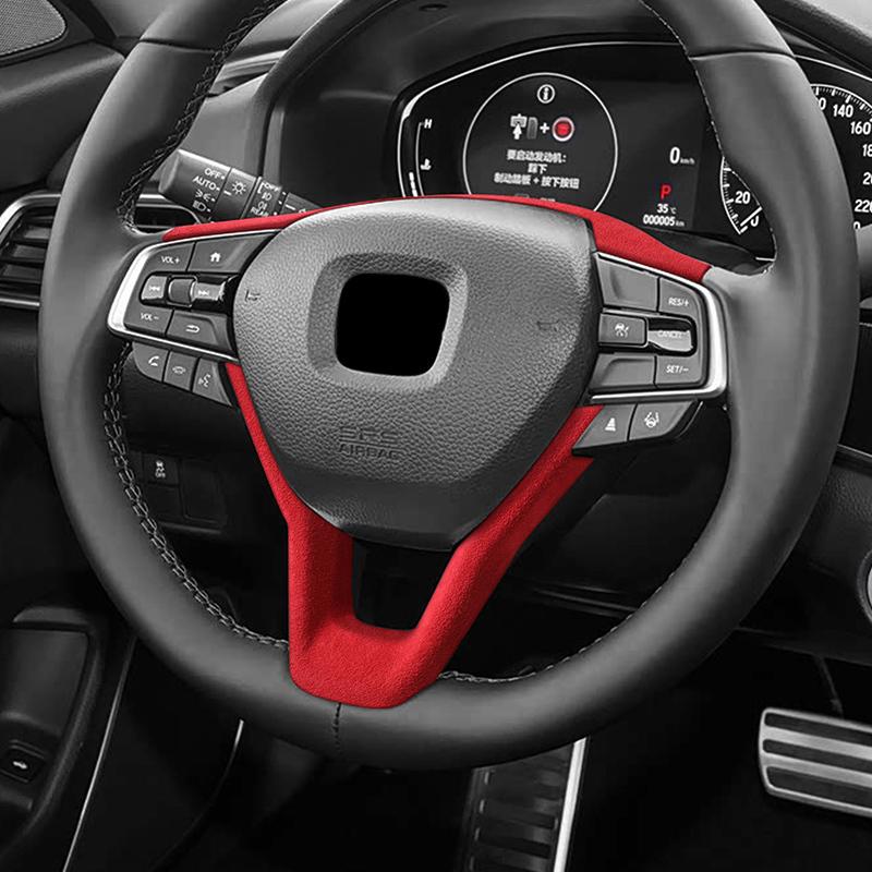 For Honda Accord 10th Gen & pire 2018- Steering Wheel Boot Cover Trim Sticker Car Interior Accessories Made of Alcantara
