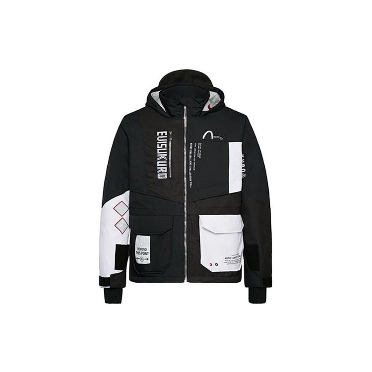 Evisu Biohazard Logo Print Color Block Filled Jacket Men Jacket Black 1EAGNM9JK745XX