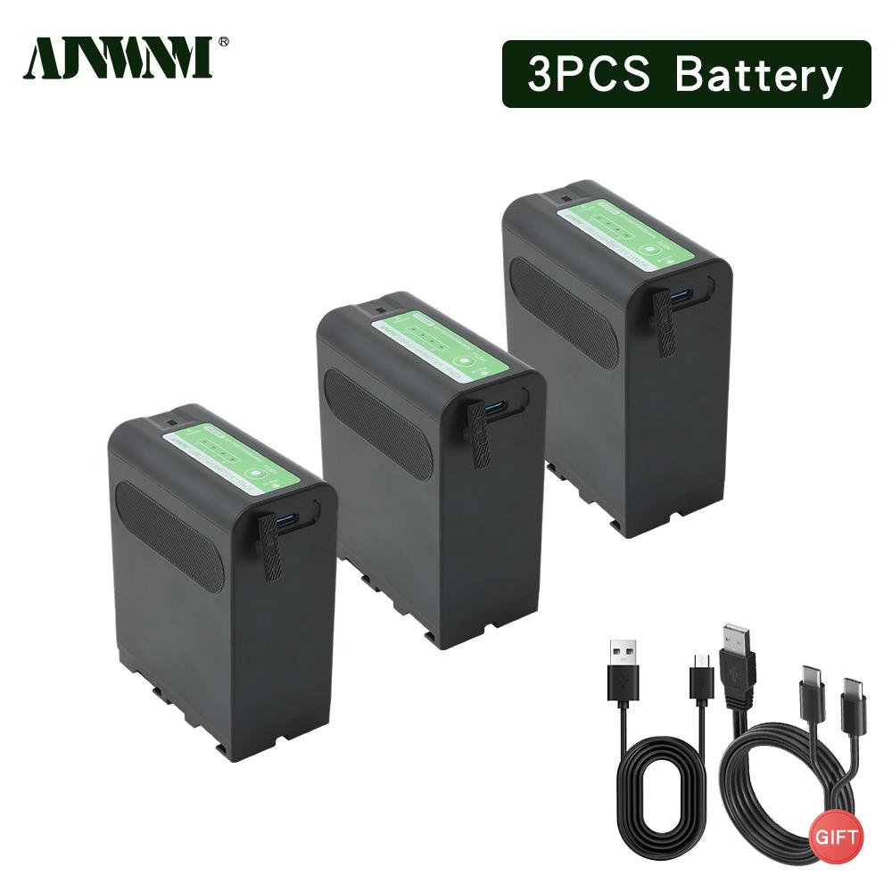 AJNWNM 12800mAh для NP-F980 NP-F970 NP F960 NP F970 Аккумулятор PD-30W