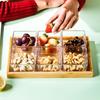 Youlaifu Dried Fruit Tray, Compartmented Fruit Plate, Home Living Room Snack Tray, Storage Box, Snack And Candy Tray, Glass Six-Compartment Plate