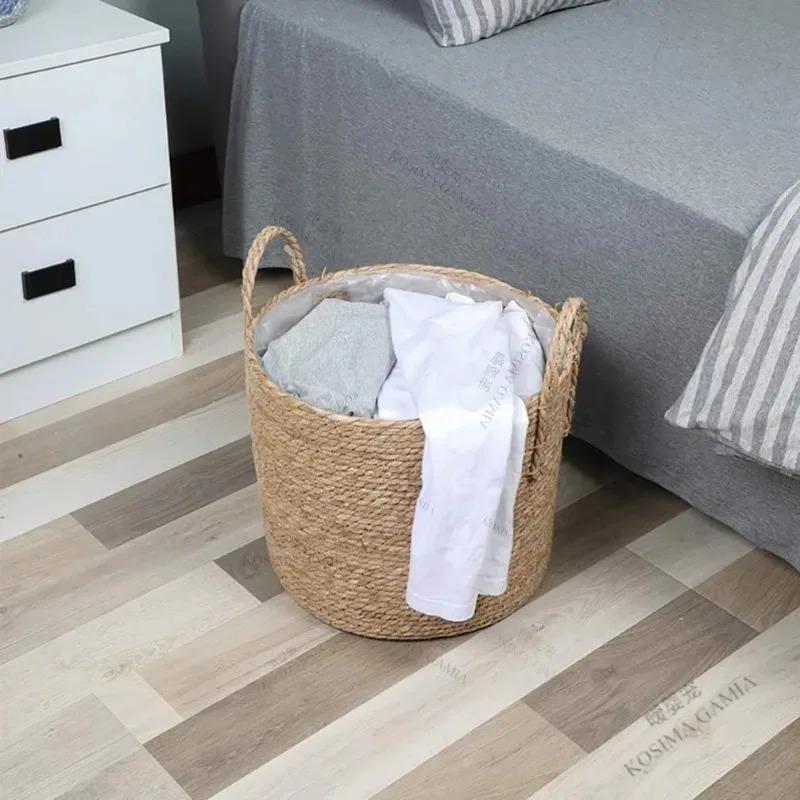 Nordic Extra Large Straw Woven Flower Pot for Green Plants Seaweed Storage Basket Handmade Floor Indoor Decorative Planter