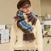 Tassel Winter Cashmere Scarves Mohair Long Shawl Retro Stripe Wool Scarf  Girl