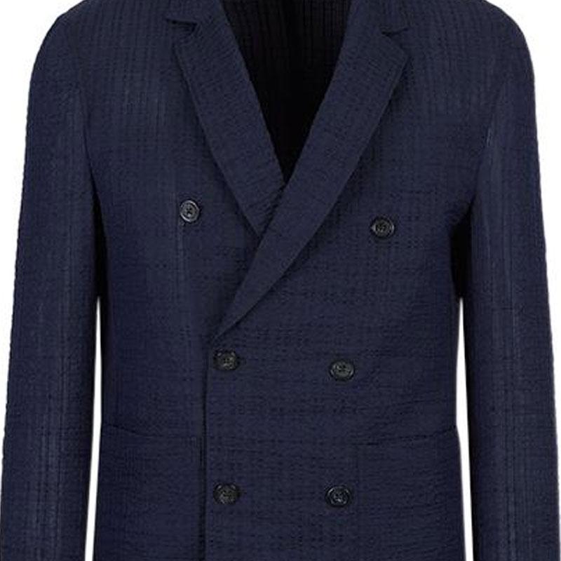 EMPORIO ARMANI Business Suits Men's Dark Blue Suit Collar Moderate Business Suit I1G850-I1134-922