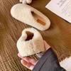 Baotou, One Pedal, Thermal Cotton Shoes, Plush Half Slippers, Autumn and Winter for Women