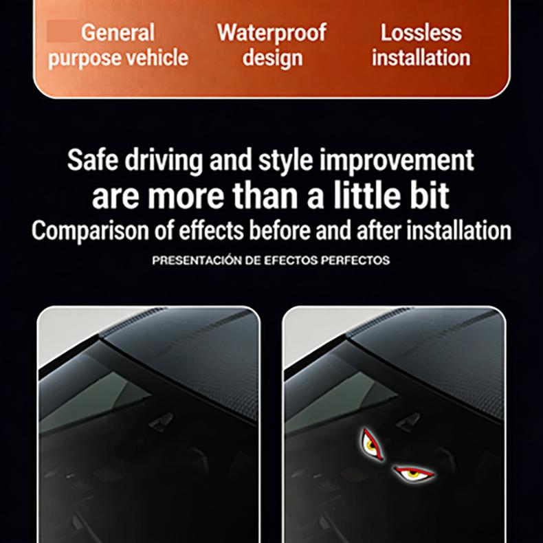 Solar Car Triangle Window Devil's eye Lamp Suction Cup LED Ambient Light USB Rechargeable Wiring Free Atmosphere Neon Light
