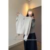 Women's Gray Cable Knit Zip-Up Hoodie Cardigan - Petite Short Sweater Coat for Spring/Autumn